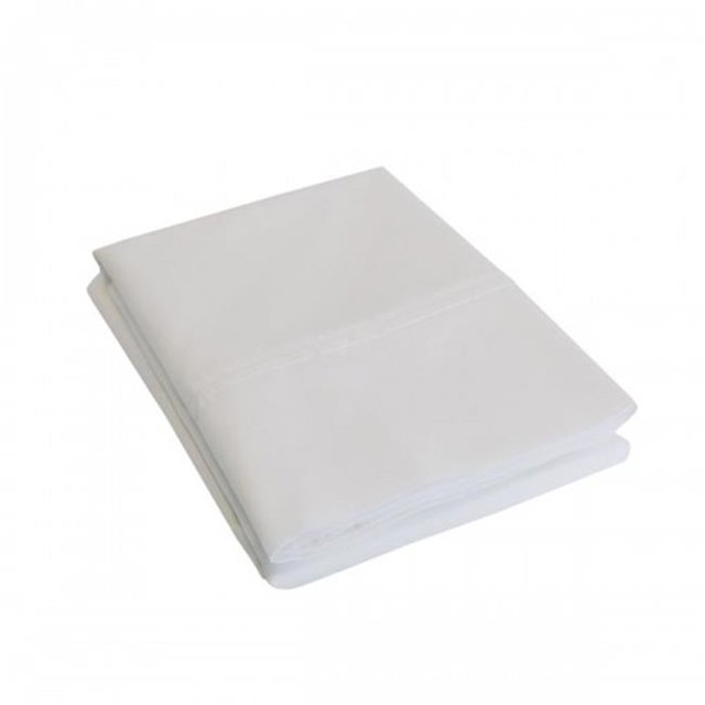 Luxor Treasures P300SDPC SLWH 300 Standard Pillow Cases, Percale Solid Patterned - White
