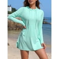 thumbnail image 4 of Charmo Maillot Dermoprotecteur à Capuche UPF 50+ pour Femmes, Manches Longues, Protection UV, Fermeture Éclair, Chandails de Bain à Séchage Rapide, Chandails de Randonnée et de Course avec Poches, 4 of 6
