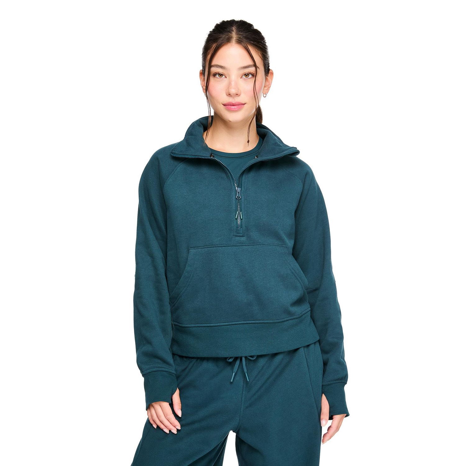 Coton ouaté à demi-fermeture éclair Athletic Works pour femmes