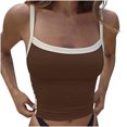 thumbnail image 1 of DPTALR Blouse Sans Manches à Col Rond pour Femme, T-Shirt Patchwork Ample, 1 of 8