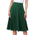 thumbnail image 1 of Mrat Jupe en Jean pour Femmes Femmes Fille Extensible Jupe Maxi Haute pour Femmes Taille Plissée Mi-Longue Ajustée Version Robe Moulante Jupe Évasée en Tricot Vert TG, 1 of 4