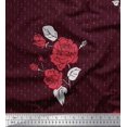 thumbnail image 1 of Soimoi Poly Georgette Fabric Dot,Leaves & Rose Flower Print Fabric by the Yard 42 Inch Wide, 1 of 3