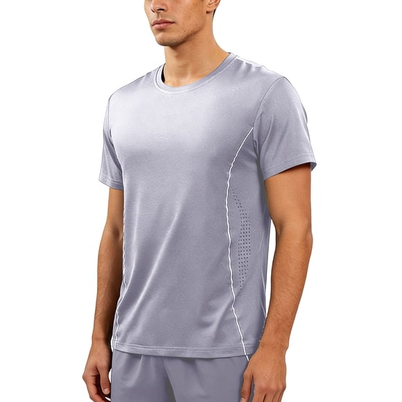 Kalauyu Men’s Athletic Active Quick Dry Crew Neck T Shirts Running Gym Workout Short Sleeve Tee Tops