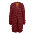thumbnail image 4 of Qertyioot Womens Leather Jacket Fall And Winter Long Sleeved Artificial Mid Length Casual Warm Mink, 4 of 5