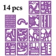 thumbnail image 1 of 14 Pcs Pochoir de Dessin Types Assortis Bricolage Peinture Gabarit Gabarit de Dessin, 1 of 6