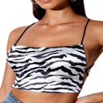 thumbnail image 1 of Women Summer Backless Bandage Cami Spaghetti Strap Cropped Top, 1 of 6