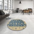 thumbnail image 3 of Ahgly Company Indoor Round Abstract Green Oriental Area Rugs, 4' Round, 3 of 6