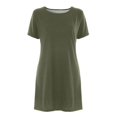 thumbnail image 4 of B91xZ Robes Décontractées pour Femmes Plage Florale T-Shirt Robe d'Été Manches Courtes Poches Robe Débardeur Ample, AG L, 4 of 4