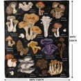 thumbnail image 4 of Couverture à Champignons en Molleton de Flanelle Douce, Jeté Botanique en Peluche pour Lit et Canapé, Couverture Décorative pour la Maison à Champignons, Couverture avec Tableau de Référence Illustratif, Toutes Saisons 60"x50 Pouces, 4 of 6