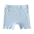 thumbnail image 2 of MKOSPLRT Ribbit Knit Shorts for Toddler Girl High Waist Stretch Shorts Basic Solid Color Summer Shorts Cute Lettuce Leggings for 2-10Y, 2 of 5
