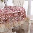 thumbnail image 4 of QJUHUNG Lace Round Tablecloth Embroidery Coffee Table Cover for Dining Room Picnic Wedding Party Banquet Home Decor, 4 of 7