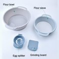 thumbnail image 4 of Iodue Cooking Utensils Sieve Set Trimming Tray With Mesh Stackable Design Lightweight Screen Flower Dry For Kitchen Baking Flour Sieve & Trim Set, 4 of 4