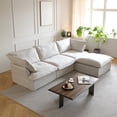 thumbnail image 2 of Sodrens Modular Sectional Sofa,L-Shaped Linen Sofa,Modular Couch Free Combination Sofa,3-Seat Sofa with Ottoman for Living Room,Beige, 2 of 10