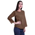 thumbnail image 3 of Moomaya Haut à Manches Longues Imprimé avec Patte de Boutonnage, Col Rond, Tunique d'Été Décontractée pour Femme, 3 of 5