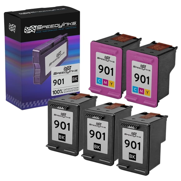 Speedy Inks Remanufactured Ink Cartridge Replacement for HP 901 (3 Black and 2 Color, 5-Pack) Compatible with OfficeJet 4500 G510a G510g G510n J4524 J4585 J4680c J4540 J4624 J