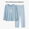 thumbnail image 1 of REDHOTYPE Pyjama Femmes à Manches Longues avec Pantalons Longs Loungewear Doux Pj Set, 1 of 2