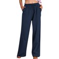 thumbnail image 1 of FNFYFH Clearance Women's Linen Pants for Summer Breathable Solid Color, 1 of 9