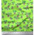 thumbnail image 1 of Soimoi Georgette Viscose Tissu Feuilles & Rose Imprimé Floral 1 Yard 42 Inch Wide, 1 of 3