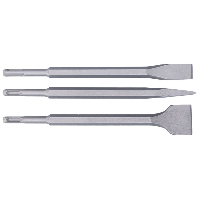 Hammer Drill Chisels Set, Concrete Removal Tool 3Pcs Chisel Kit Torsion Resistant Labor Saving High Hardness For Electrical Tools For For Round Handle,5 Pit Handle