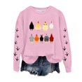 thumbnail image 1 of Femmes Décontracté Manches Longues Décontracté Manches Longues Chandails à Col Rond Manches Longues Chandails pour Femmes Chandails à Capuchon Poulet Graphique Imprimé Chandail Ample Haut Chandails Haut Blouse, 1 of 4