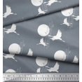 thumbnail image 3 of Soimoi Rayon Fabric Bamboo Tree,Moon & Stork Bird Print Fabric by The Yard 56 Inch Wide, 3 of 3