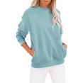 thumbnail image 1 of Pxiakgy Tenues d'Automne pour Femmes 2024 Chandail à Col Rond Uni pour Femmes Manches Longues Chandail Décontracté Mignon Léger Ample Hauts Taille : P-2TG, 1 of 8