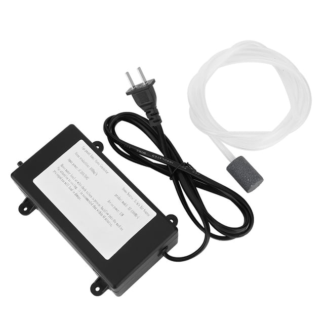 1000mg Portable Ozone Generator Ozonizer Machine Air Sterilize Disinfection Purifier with US Plug 110V. Features a black rectangular unit with mounting holes, a power cord with a US plug, and a transparent hose with a stone diffuser. Ideal for air purification, odor elimination, and sterilization in dryers, refrigerators, electronic shoe cabinets, and dishwashers. Utilizes corona discharge technology for efficient ozone output.