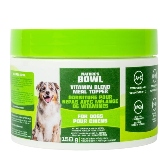 Nature's Bowl Vitamin Blend Meal Topper for Dogs, Powder with Scoop, 150 g