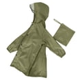 thumbnail image 4 of Raincoat Kids Children's Extended Coverage Raincoat for Backpack Protection Hooded Students Solid Rain Jacket Poncho Pluie Enfant Dark Green 8 Years-10 Years, 4 of 4