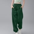 thumbnail image 4 of WENXIAOO Toddler Girl Sweatpants Adjustable Drawstring Casual Pants With Pockets Solid Pants Green Sweat Pants For Girls Kids Spring Fall Sweatpants Size 7-8 Years, 4 of 7