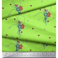 thumbnail image 3 of Soimoi polyester Crepe Fabric Leaves & Lily Floral Print Fabric by Yard 52 Inch Wide, 3 of 6