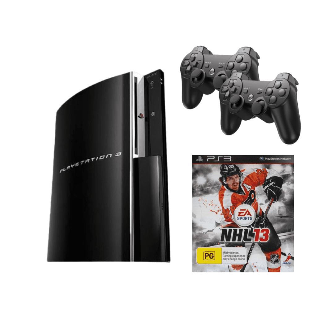 Sony PlayStation 3 PS3 Fat 80GB Refurbished Console Bundle with 2