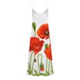 thumbnail image 5 of SMihono Robes d'Été Bohémiennes Femmes Grande Taille Mode Femmes Été Décontracté Imprimé Col en V Camisole Sans Manches Longue Robe, 5 of 5
