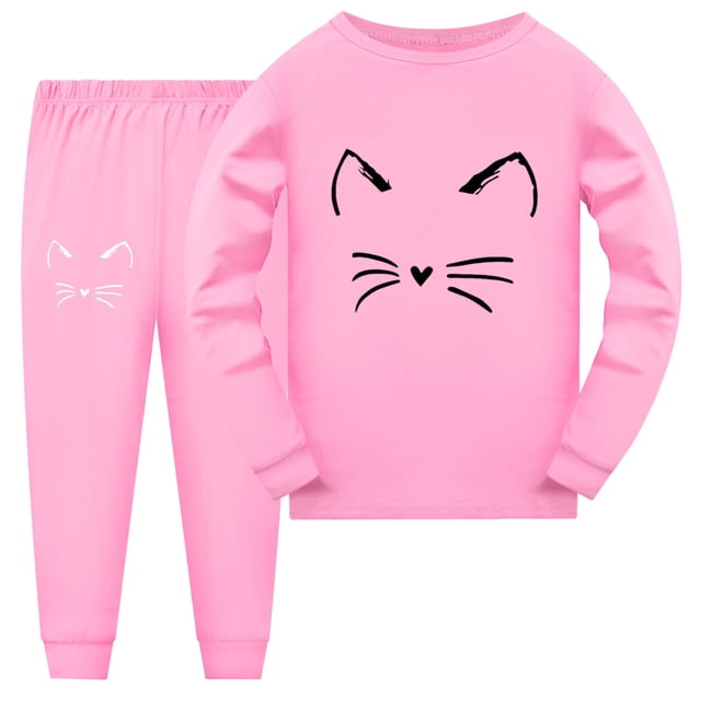 Hiiyo Ensemble de Pyjama à Manches Longues et Pantalon pour Petite Fille, 2 Pcs