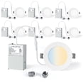 thumbnail image 1 of LUMINEPTIC 4 Inch 6 Pack 5CCT Dimmable Slim Recessed LED Pot Lights, Selectable Colors, Bathroom & Damp Locations, 1 of 6