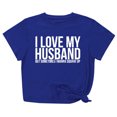thumbnail image 1 of Penkiiy T-Shirt Femme J'aime Mon Mari Mignon Relation Mariée Tee L Bleu, 1 of 6