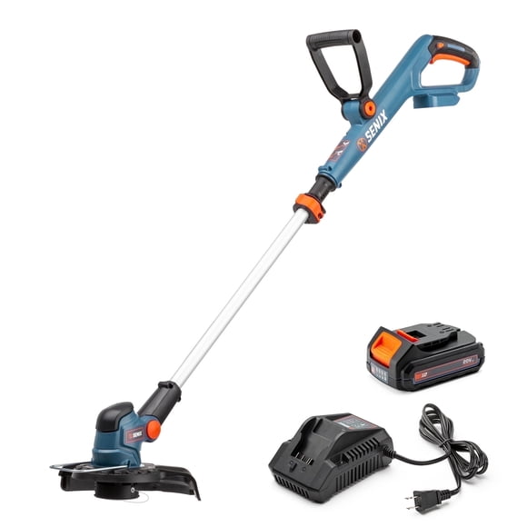 SENIX GTX2-M 20V Straight Shaft Battery Powered String Trimmer, Auto Line Feed, 10" Cutting Width, Weed Wacker, Cordless