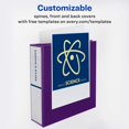 thumbnail image 3 of Avery Heavy-Duty View 3 Ring Binder, 5 Inch One Touch EZD Rings, 2.3/4.8 Inch Spine, 1 Purple Binder (79816), 3 of 8