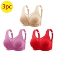 thumbnail image 2 of Timegard 3pc Bras for Women No Underwire Mesh Adjustable Strap Full Coverage Breathable Comfy Seniors Bra, 2 of 7