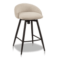 thumbnail image 1 of Bouclair Tabouret de Bar en Tissu Beige et Métal, 1 of 4