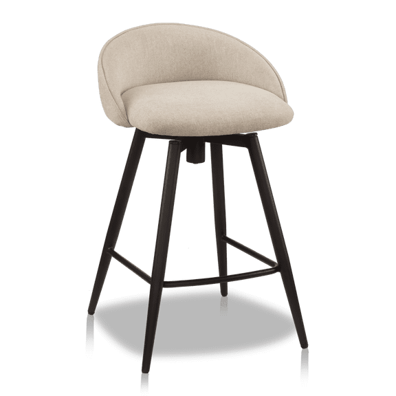 Bouclair Tabouret de Bar en Tissu Beige et Métal