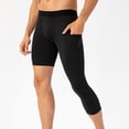 thumbnail image 1 of asjyhkr Men's Compression Shorts with a Single-Legged with Side Pockets Workout Gym Basketball Base Layer, 1 of 9