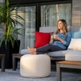 thumbnail image 4 of Gouchee Home Soleil Indoor/Outdoor Ottoman – Water-Repellent Beige Pouf with Polystyrene Bead Filling, Lightweight & Durable for Patio, Balcony, or Living Room, 4 of 14