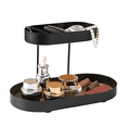thumbnail image 2 of Leather Iron Black Perfume Tray-Perfume Stand Organizer for Dresser,Double Black Cosmetic Perfume Storage Rack, 2 of 6