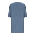 thumbnail image 4 of Ovzne Robes d'Été pour Femmes 2025 Robe Mode Robe d'Été Décontractée pour Femmes Col Rond Manches 3/4 Unie Robes de Plage Poches Robe Robe pour Femmes Liquidation, 4 of 5