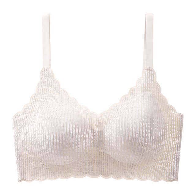 Birdeem Fashion Women Solid Color Golden Velvet Wavy Wireless Fixed Cup Gathering Daily Bra