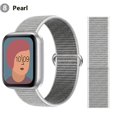 thumbnail image 1 of Nylon Sport Loop Bands for Apple Watch Band 44mm 40mm 41mm 45mm 38mm 42mm for Women Men, Stretchy Elastic Braided Replacement Wrist Band for iWatch Series 6 7 5 4 3 2 1 SE -Pearl, 1 of 6