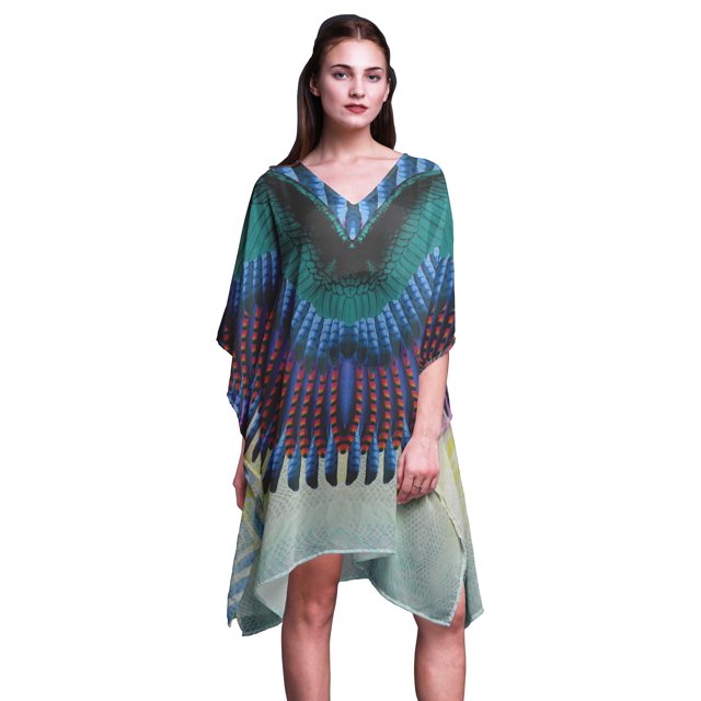 Phagun Dames Kaftan Vacances Loungewear Midi Robe Plage Coverup-4X-5X