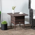 thumbnail image 2 of Outsunny Rattan End Table W/ Full Woven Top Outdoor Coffee Table, Brown, 2 of 9