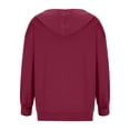 thumbnail image 5 of TIMIFIS Chandail à Capuchon à Manches Longues pour Femmes, Veste de Survêtement Zippée avec Poches - Vin - Sfall, 5 of 5